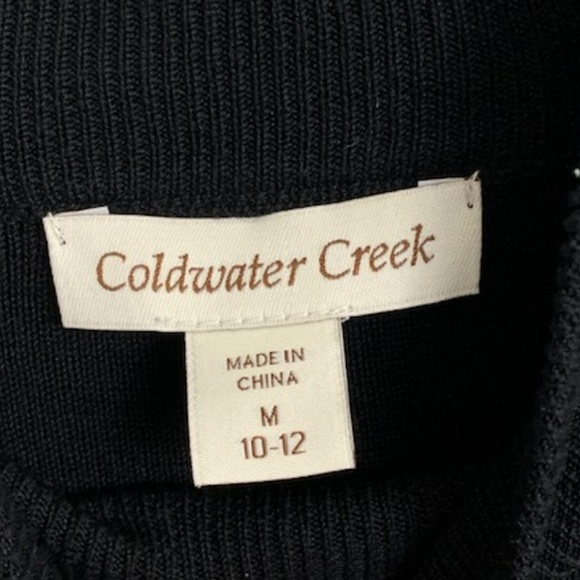 Coldwater Creek Mock Neck S/S Black Top - M - Picture 5 of 7